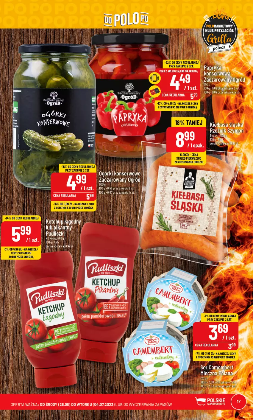 Gazetka promocyjna PoloMarket - Gazetka pomocyjna - ważna 26.07 do 01.08.2023 - strona 17 - produkty: Ketchup, Kiełbasa, Kiełbasa śląska, Ogród, Pudliszki, Ser