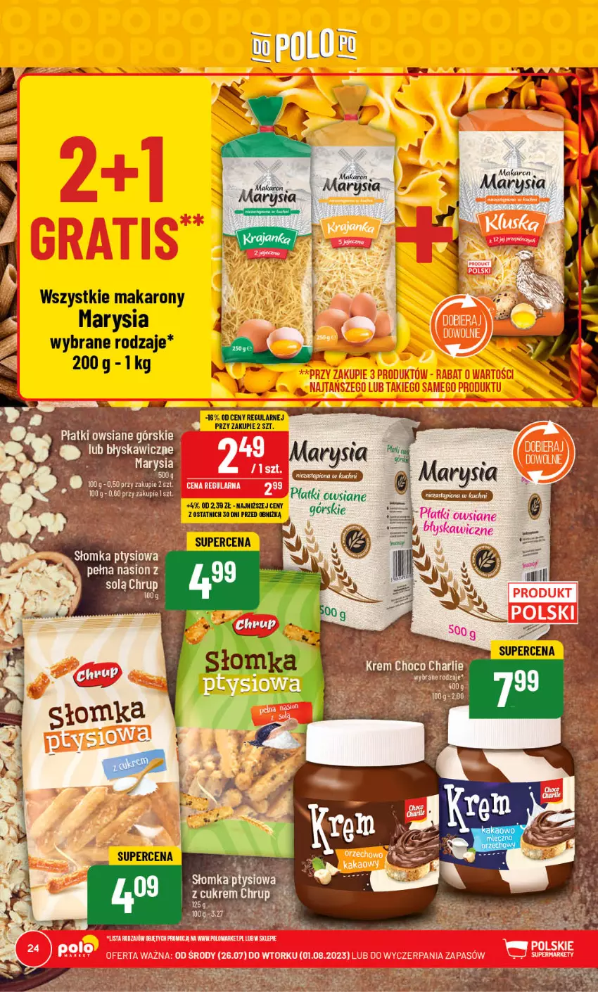 Gazetka promocyjna PoloMarket - Gazetka pomocyjna - ważna 26.07 do 01.08.2023 - strona 24 - produkty: Makaron, Płatki owsiane