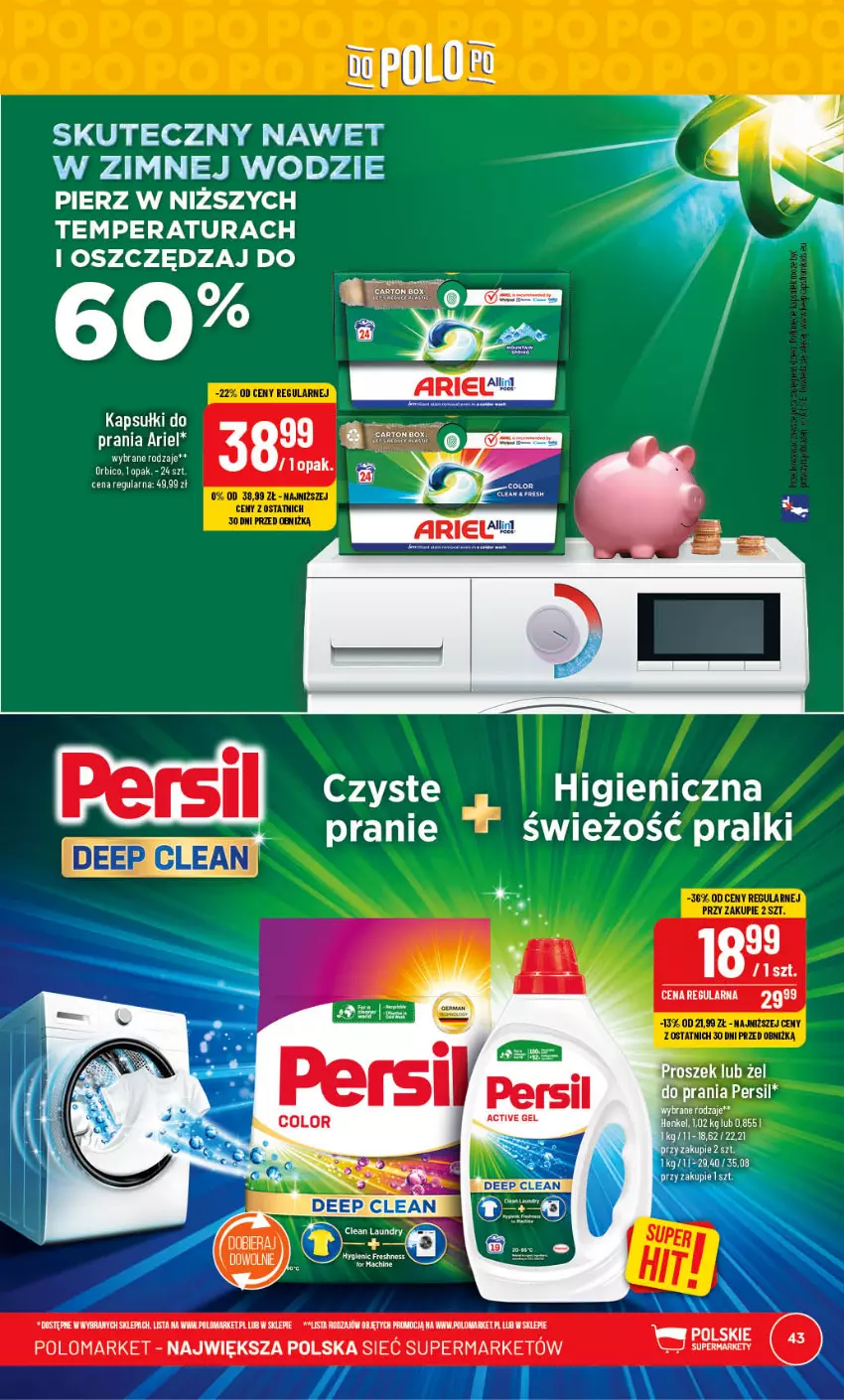 Gazetka promocyjna PoloMarket - Gazetka pomocyjna - ważna 26.07 do 01.08.2023 - strona 43 - produkty: Ariel, Fa, Persil, Pralki