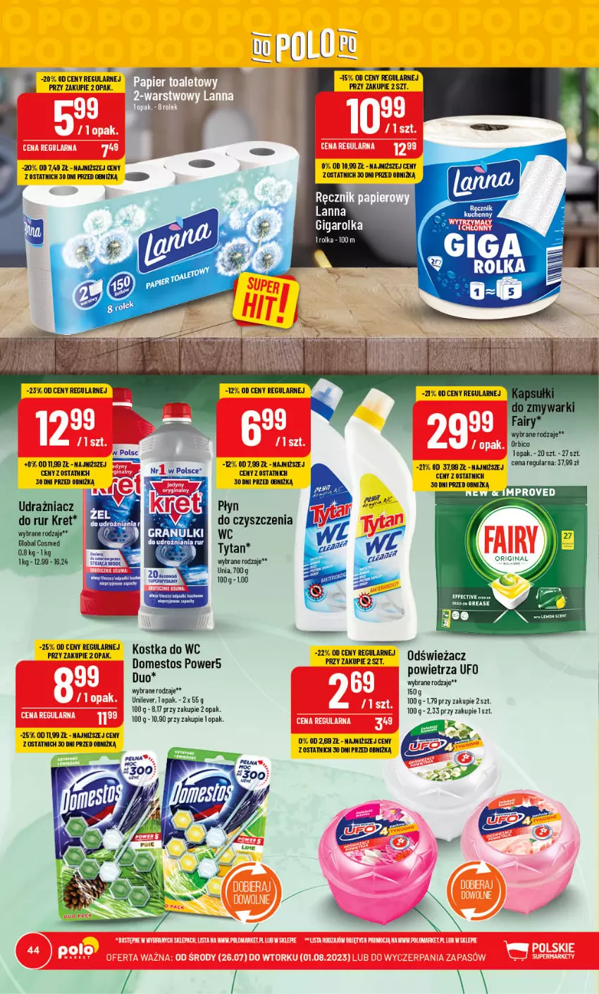 Gazetka promocyjna PoloMarket - Gazetka pomocyjna - ważna 26.07 do 01.08.2023 - strona 44 - produkty: Domestos, Gra, Kostka do wc, Tytan