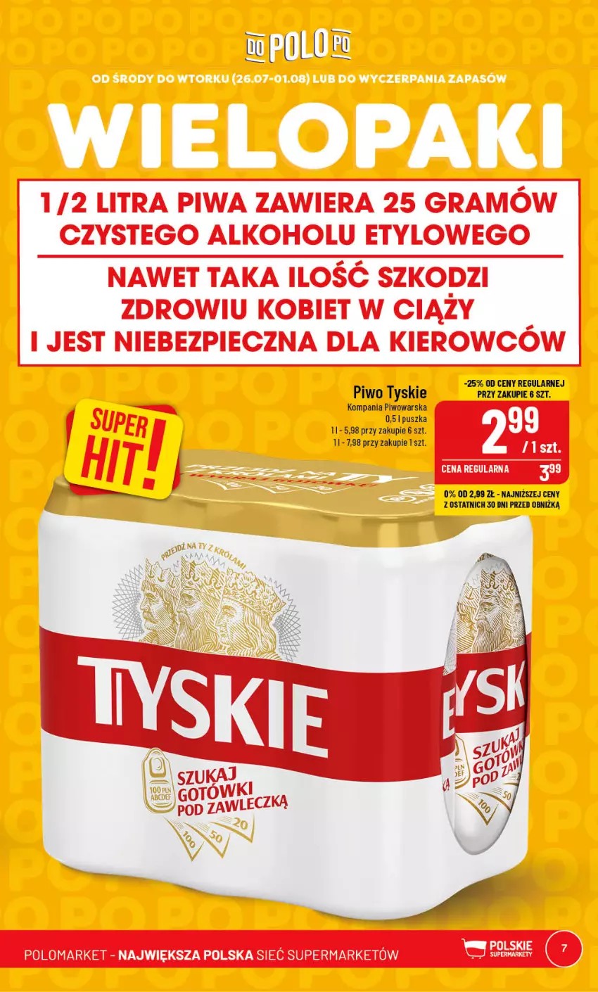 Gazetka promocyjna PoloMarket - Gazetka pomocyjna - ważna 26.07 do 01.08.2023 - strona 7 - produkty: Piec, Piwo, Tyskie