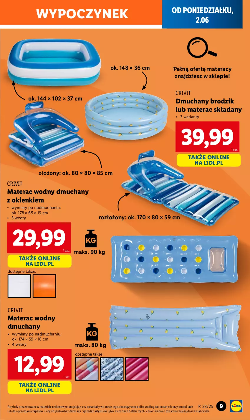 Gazetka promocyjna Lidl - GAZETKA - ważna 02.06 do 07.06.2025 - strona 11 - produkty: Brodzik, Materac, Materac składany, Tera