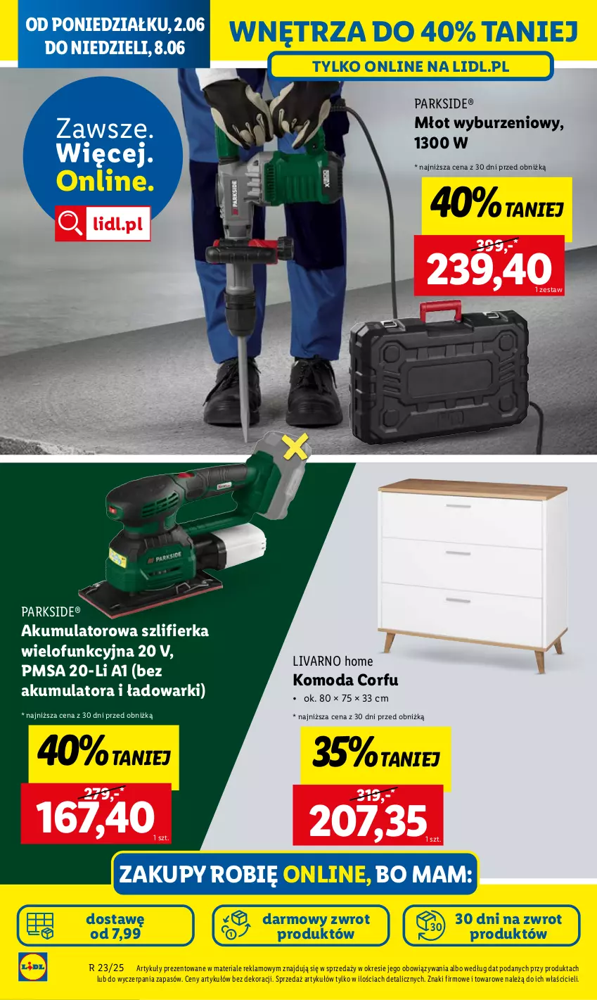 Gazetka promocyjna Lidl - GAZETKA - ważna 02.06 do 07.06.2025 - strona 18 - produkty: Akumulator, Ivar, Komoda, Młot, Moda, Parkside, Szlifierka