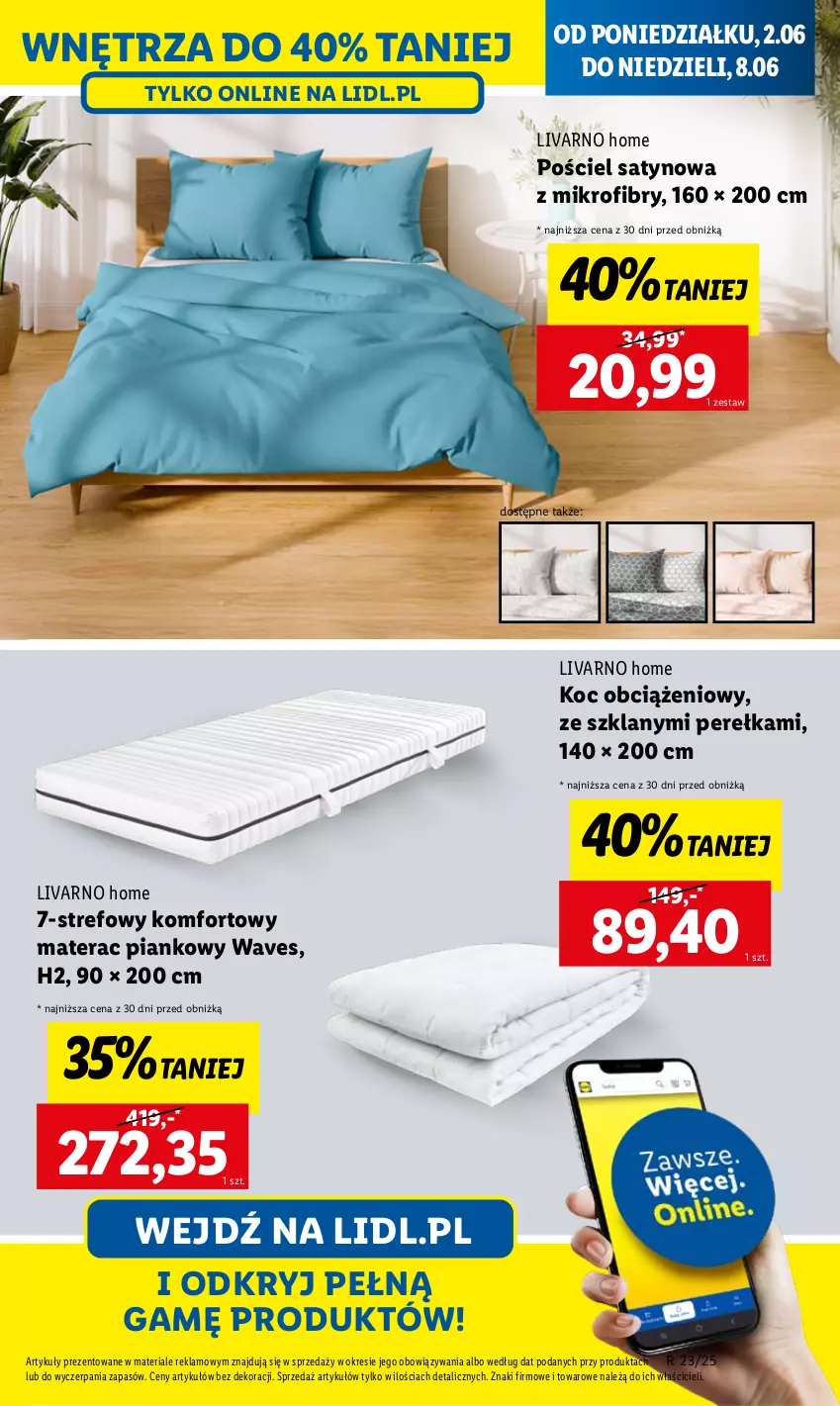Gazetka promocyjna Lidl - GAZETKA - ważna 02.06 do 07.06.2025 - strona 19 - produkty: Ivar, Koc, Materac, Materac piankowy, Pościel, Tera