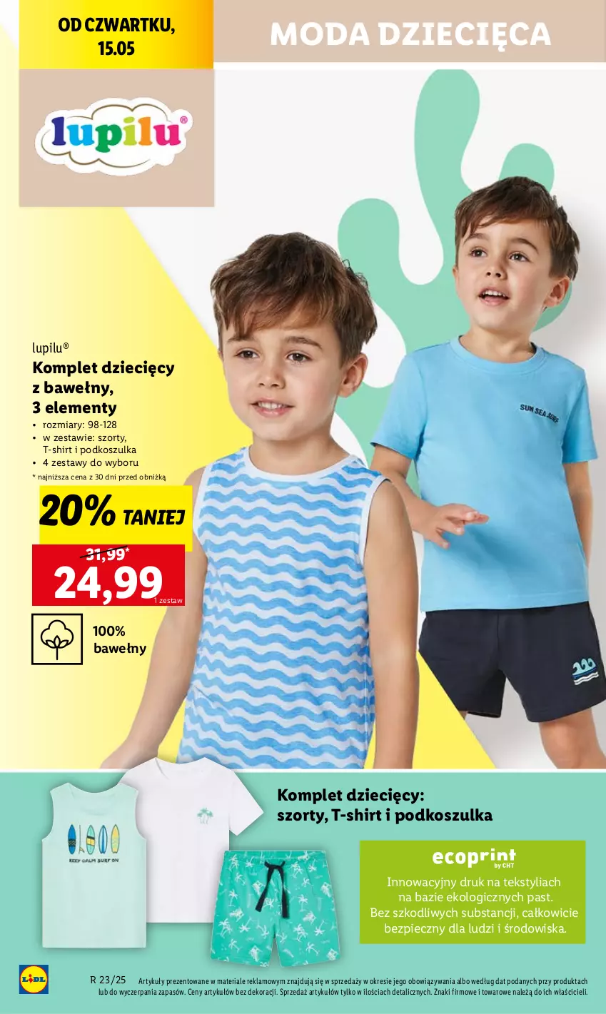 Gazetka promocyjna Lidl - GAZETKA - ważna 02.06 do 07.06.2025 - strona 36 - produkty: Dzieci, Kosz, Koszulka, Moda, Piec, Szorty, T-shirt