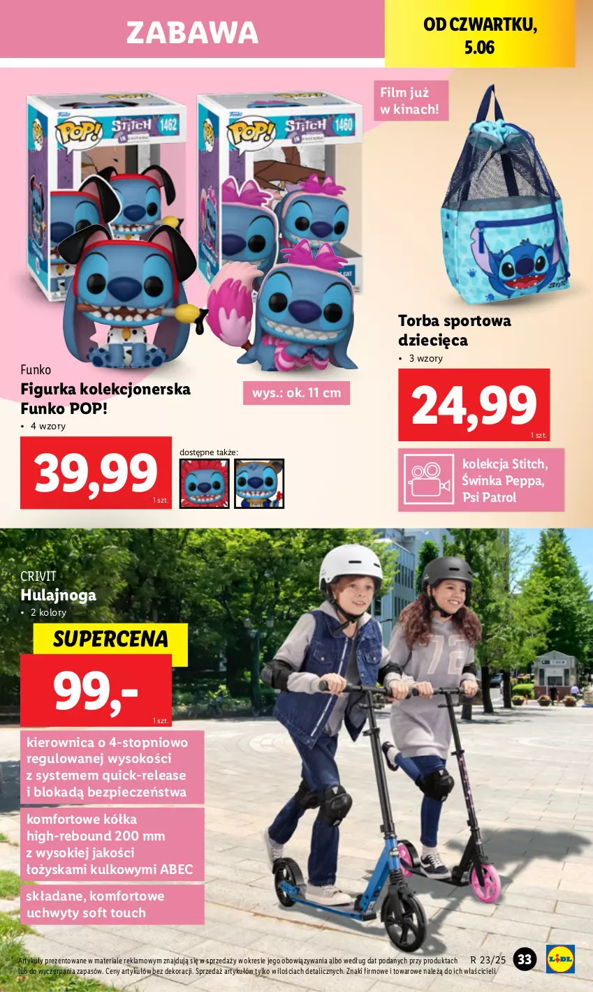 Gazetka promocyjna Lidl - GAZETKA - ważna 02.06 do 07.06.2025 - strona 41 - produkty: Dzieci, Hulajnoga, Inka, Kierownica, Piec, Por, Psi Patrol, Sok, Sport, Top, Torba, Uchwyty