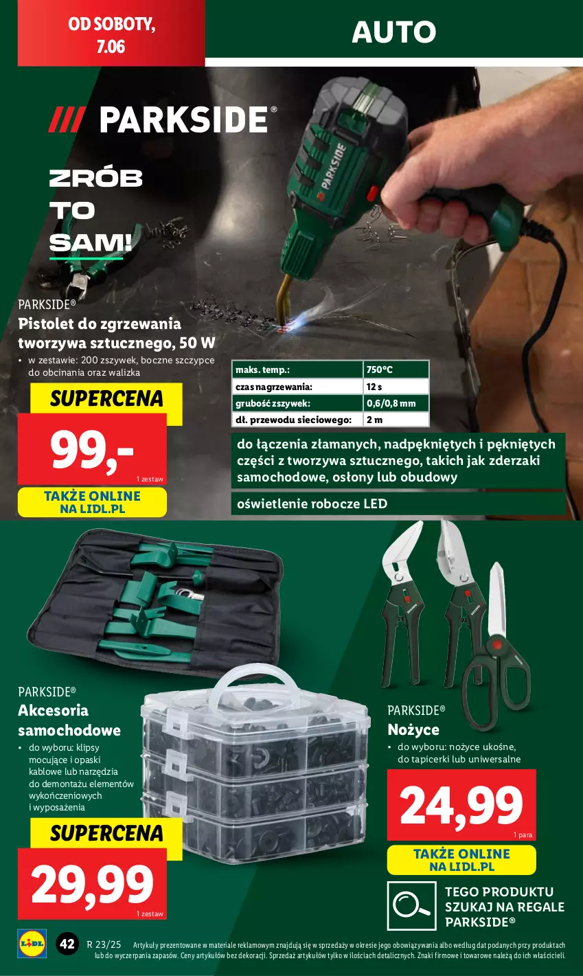 Gazetka promocyjna Lidl - GAZETKA - ważna 02.06 do 07.06.2025 - strona 50 - produkty: Noż, Nożyce, Parkside, Pistolet, Szczypce, Walizka