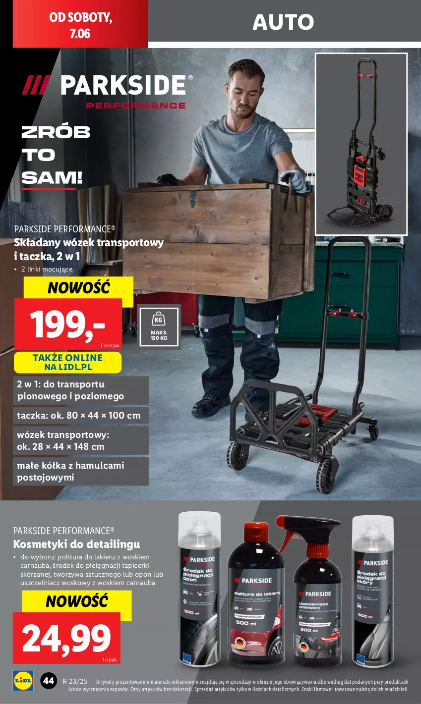 Gazetka promocyjna Lidl - GAZETKA - ważna 02.06 do 07.06.2025 - strona 52 - produkty: Lakier, Parkside, Por, Sport, Tran, Wózek, Wózek transportowy