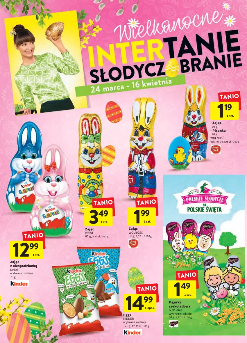Gazetka promocyjna Intermarche - Wielkanoc - ważna 24.03 do 16.04.2022 - strona 2 - produkty: Goplana, Kinder, LANA
