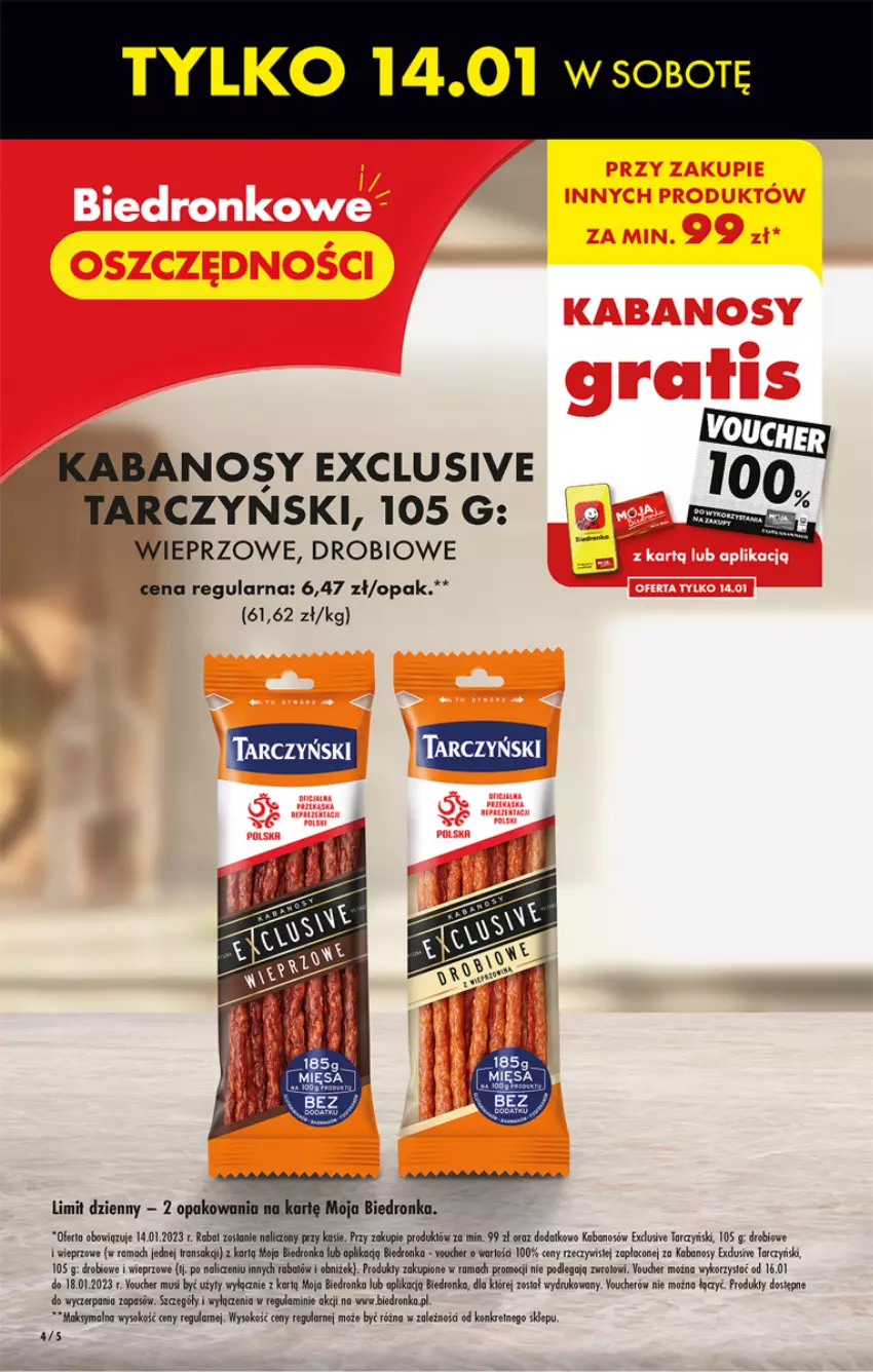 Gazetka promocyjna Biedronka - Gazetka - Biedronka.pl - ważna 12.01 do 18.01.2023 - strona 4 - produkty: Kabanos, LEGO, Rama, Sok, Tarczyński