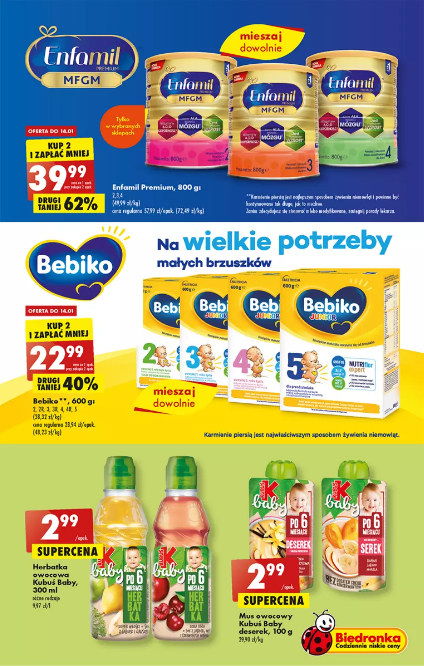 Gazetka promocyjna Biedronka - Gazetka - Biedronka.pl - ważna 12.01 do 18.01.2023 - strona 49 - produkty: Bebiko, Deser, Enfamil, Fa, Karmi, Mleko, Mus, Por, Ser, Serek