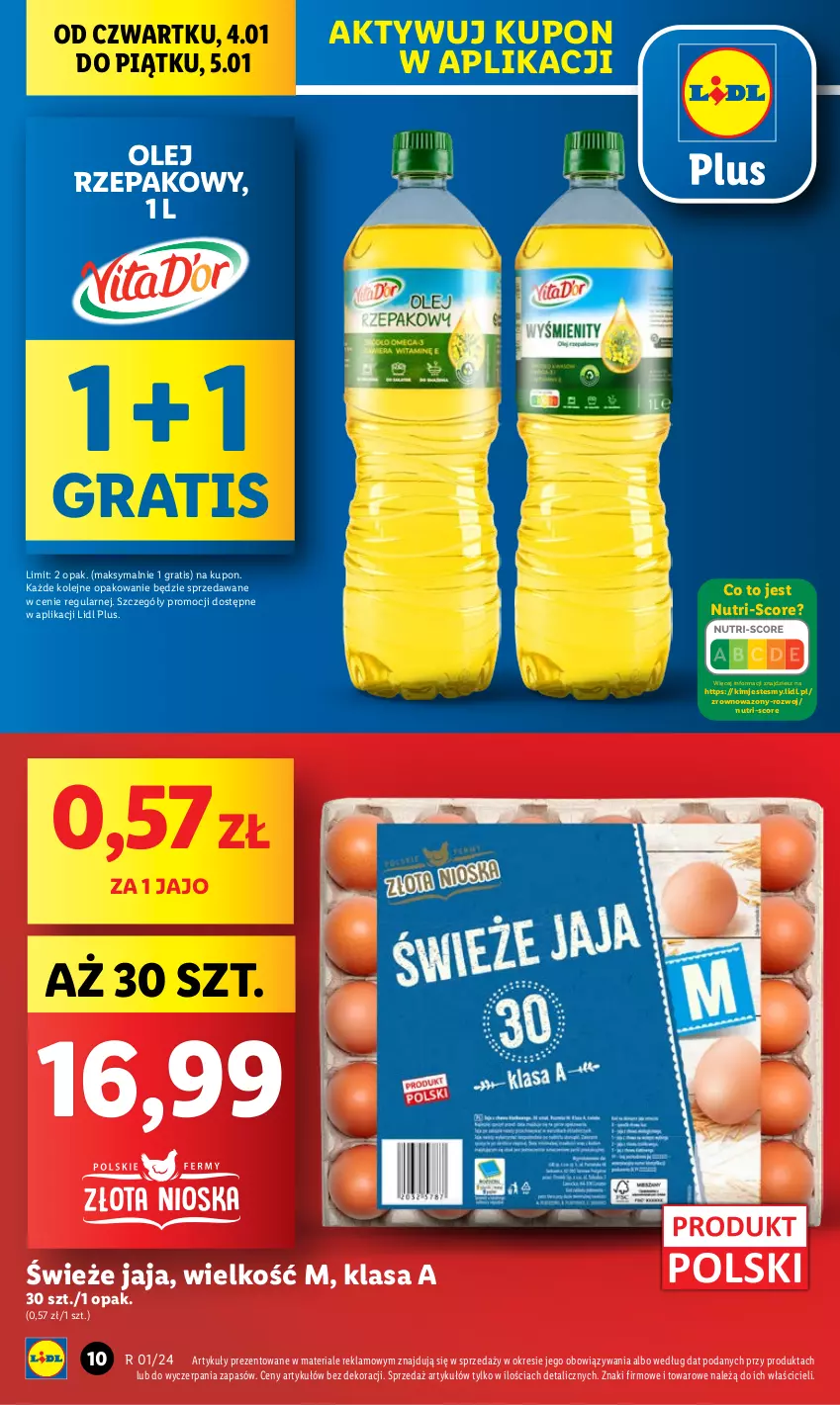 Gazetka promocyjna Lidl - GAZETKA - ważna 04.01 do 05.01.2024 - strona 10 - produkty: Gra, Jaja, Olej, Olej rzepakowy, Wazon