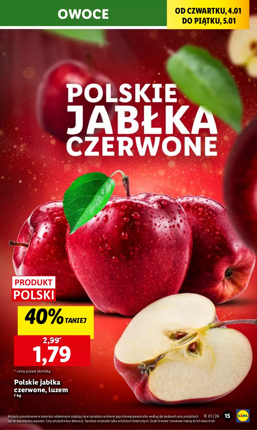 Gazetka promocyjna Lidl - GAZETKA - ważna 04.01 do 05.01.2024 - strona 17 - produkty: Jabłka, Owoce