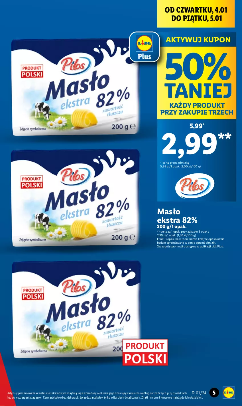 Gazetka promocyjna Lidl - GAZETKA - ważna 04.01 do 05.01.2024 - strona 5 - produkty: Masło, Olej