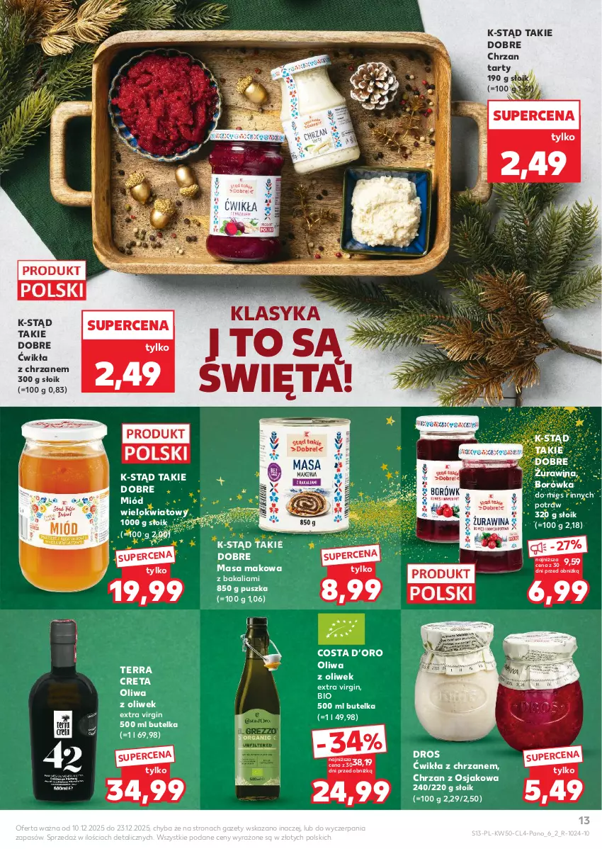 Gazetka promocyjna Kaufland - Kaufland - ważna 10.12 do 23.12.2025 - strona 13 - produkty: Borówka, Chrzan, Gin, Miód, Oliwa, Oliwa z oliwek