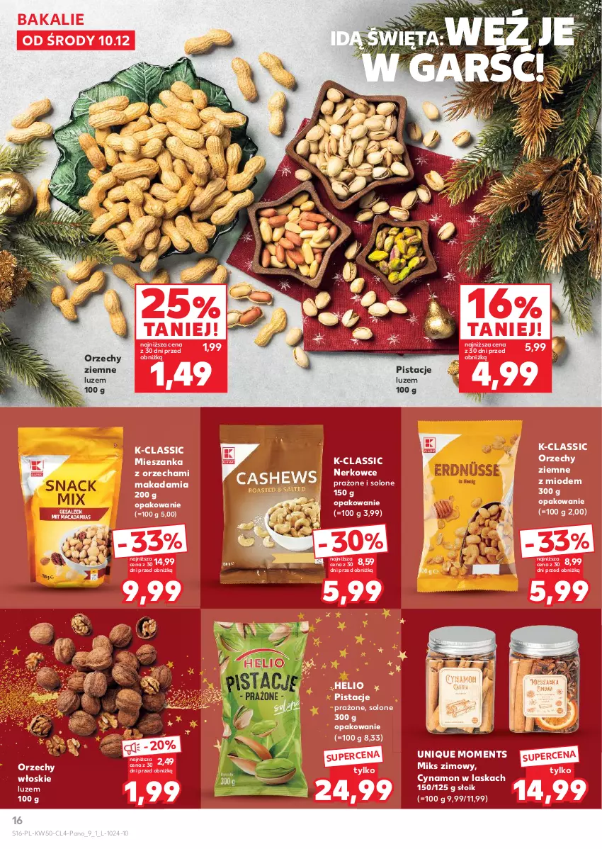 Gazetka promocyjna Kaufland - Kaufland - ważna 10.12 do 23.12.2025 - strona 16 - produkty: Helio, Moments, Orzechy włoskie, Pistacje
