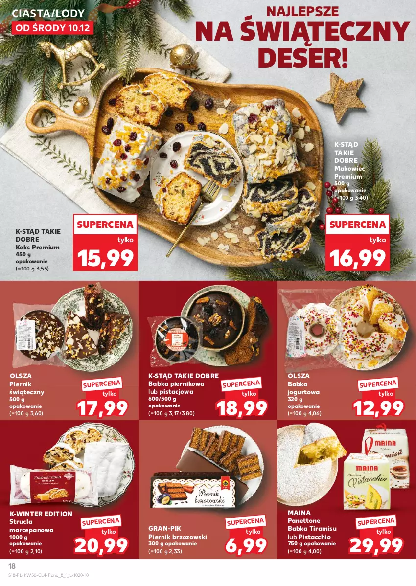 Gazetka promocyjna Kaufland - Kaufland - ważna 10.12 do 23.12.2025 - strona 18 - produkty: Babka, Deser, Gra, Jogurt, Lody, Makowiec, Piernik, Ser, Strucla
