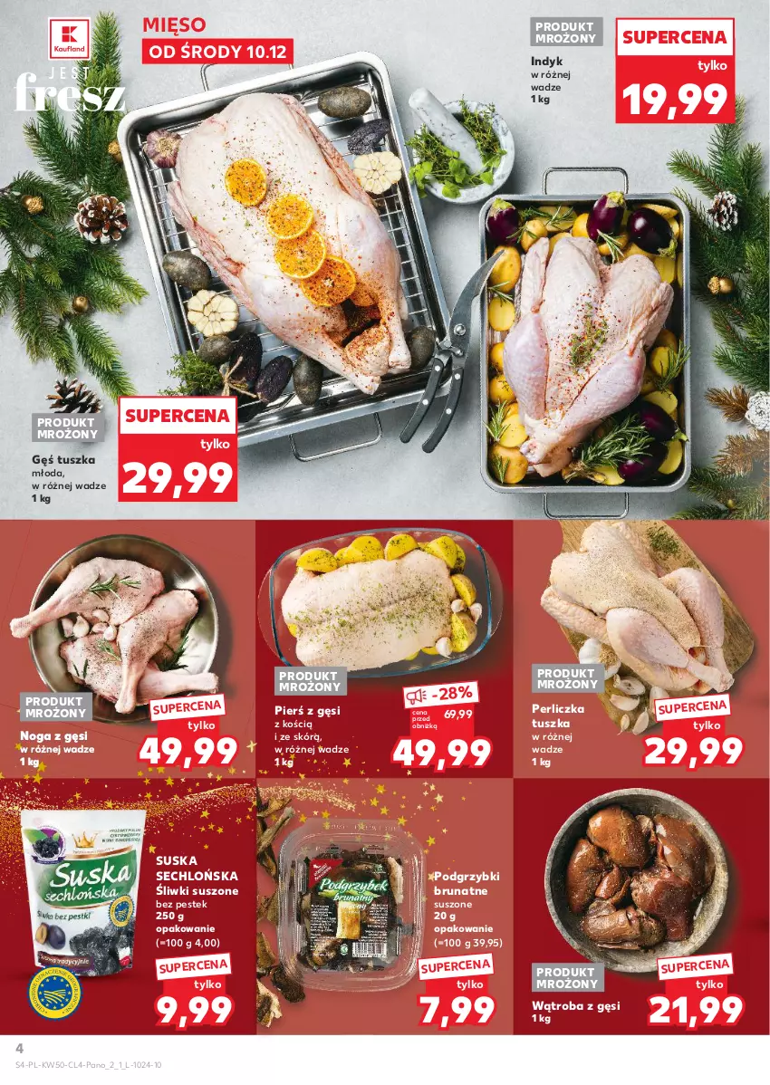 Gazetka promocyjna Kaufland - Kaufland - ważna 10.12 do 23.12.2025 - strona 4 - produkty: Mięso, Perliczka, Podgrzybki, Stek, Tusz
