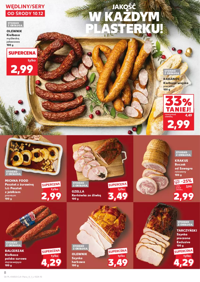Gazetka promocyjna Kaufland - Kaufland - ważna 10.12 do 23.12.2025 - strona 8 - produkty: Boczek, Gra, Kabanos, Kiełbasa, Kiełbasa wiejska, Krakus, Olewnik, Pasztet, Piec, Ser, Szynka, Tarczyński