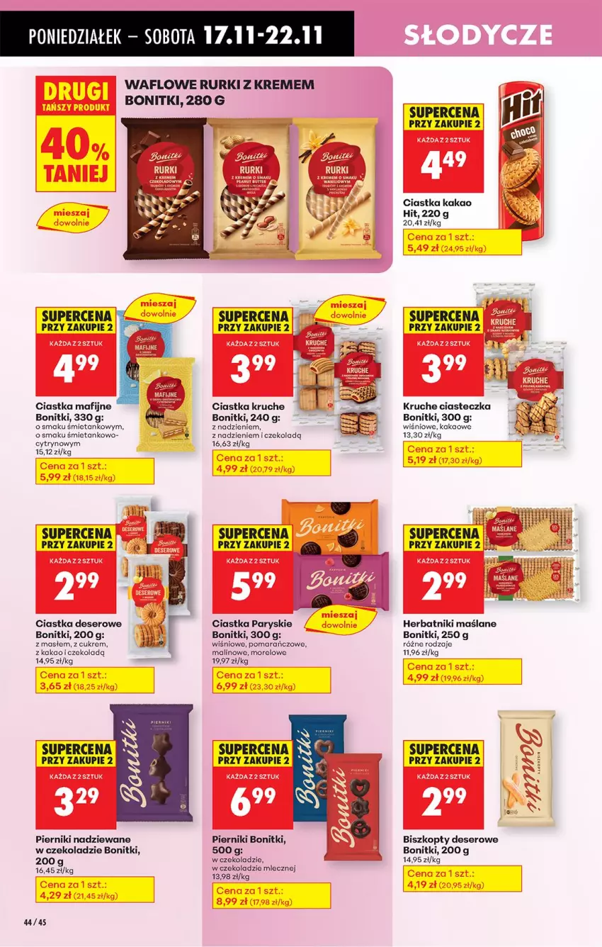 Gazetka promocyjna Biedronka - Od Poniedziałku - ważna 17.11 do 22.11.2025 - strona 56 - produkty: Biszkopty, Bonitki, Ciastka, Deser, Herbatniki, Kakao, LG, Piernik, Rurki, Ser