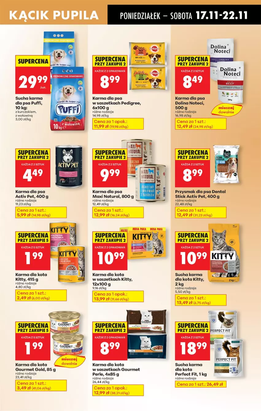 Gazetka promocyjna Biedronka - Od Poniedziałku - ważna 17.11 do 22.11.2025 - strona 83 - produkty: Gourmet Gold, Kurczak, Pedigree, Przysmak dla psa, Puf, Sucha karma