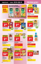 Gazetka promocyjna Biedronka - Od Poniedziałku - Gazetka - ważna od 22.11 do 22.11.2025 - strona 62 - produkty: Kurczak, Corn flakes, Top, Gra, Beko, Hamburger, Chipsy, Tortilla, Bułeczki, Chrupki, Sezam, Burger, Popcorn, Przysnacki, Baton, Danio, Fa