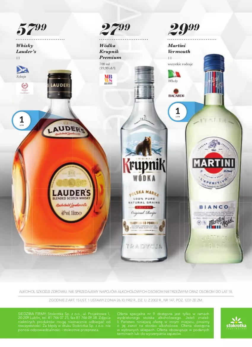 Gazetka promocyjna Stokrotka - Kolekcja alkoholi - ważna 19.08 do 15.09.2021 - strona 16 - produkty: Fa, Koc, Krupnik, Martini, Rama, Vermouth, Whisky, Wódka