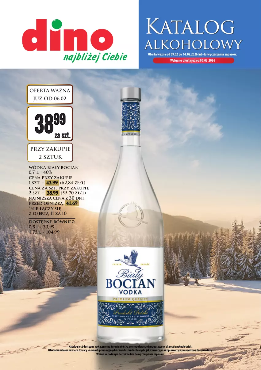 Gazetka promocyjna Dino - Katalog alkoholowy / styczeń 2026 - ważna 09.02 do 14.02.2026 - strona 1 - produkty: Biały Bocian
