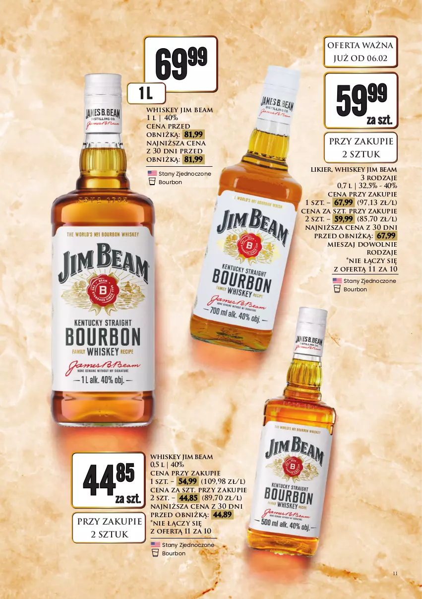 Gazetka promocyjna Dino - Katalog alkoholowy / styczeń 2026 - ważna 09.02 do 14.02.2026 - strona 11 - produkty: Bourbon, Jim Beam, Likier, Whiskey