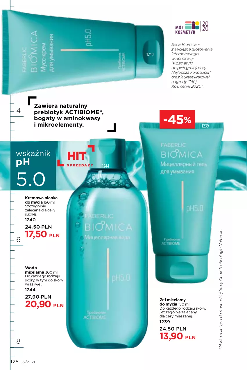 Gazetka promocyjna Faberlic - Gazetka - ważna 12.04 do 02.05.2021 - strona 126 - produkty: Kosmetyki do pielęgnacji, Laur, Naturell, Ser, Woda, Woda micelarna