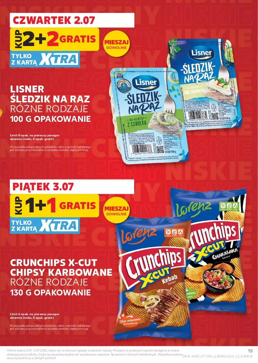 Gazetka promocyjna Kaufland - Gazetka tygodnia - ważna 02.07 do 08.07.2026 - strona 15 - produkty: Chipsy, Crunchips, Gra, Lisner, Por