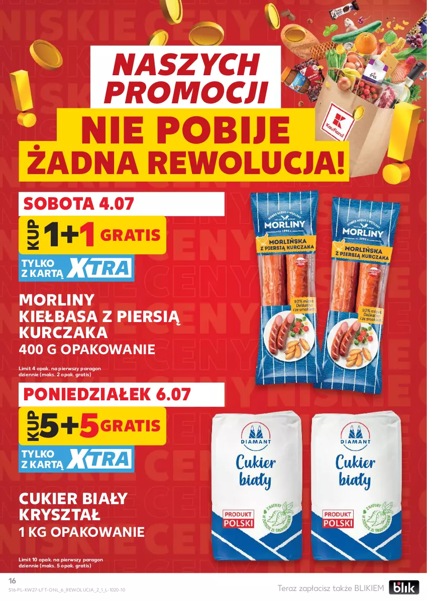 Gazetka promocyjna Kaufland - Gazetka tygodnia - ważna 02.07 do 08.07.2026 - strona 16 - produkty: Cukier, Gra, Kiełbasa, Kurczak, Morliny, Tera