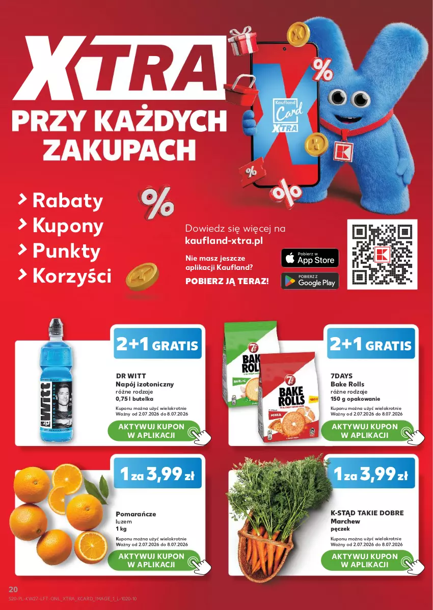 Gazetka promocyjna Kaufland - Gazetka tygodnia - ważna 02.07 do 08.07.2026 - strona 20 - produkty: Bake Rolls, Gra, Napój, Napój izotoniczny, Pomarańcze, Tera