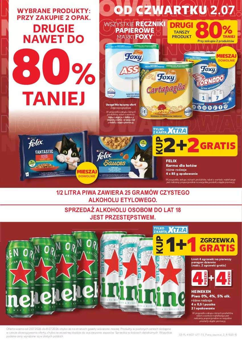 Gazetka promocyjna Kaufland - Gazetka tygodnia - ważna 02.07 do 08.07.2026 - strona 3 - produkty: Felix, Foxy, Gra, Heineken, Papier, Piwa, Piwo, Por, Ręcznik, Waga