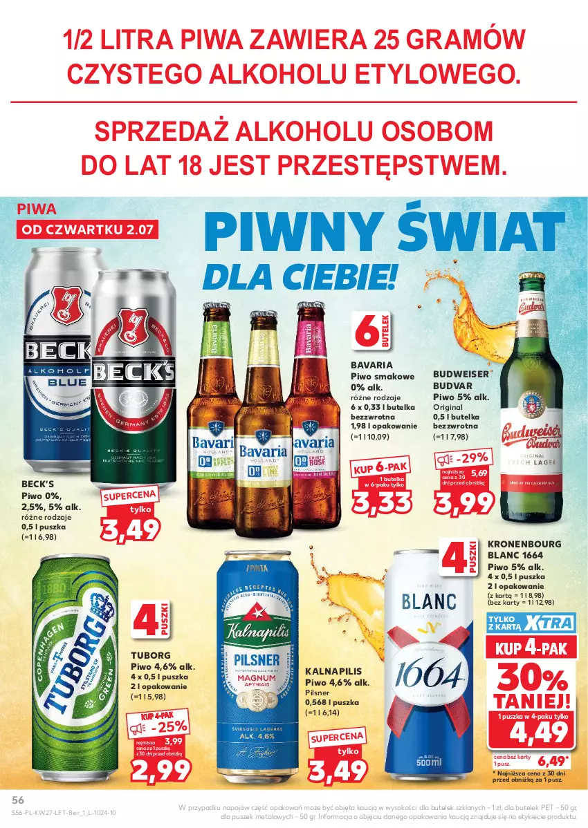 Gazetka promocyjna Kaufland - Gazetka tygodnia - ważna 02.07 do 08.07.2026 - strona 56 - produkty: Gin, Gra, Piwa, Piwo, Ser, Sok
