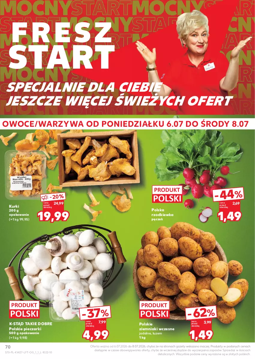 Gazetka promocyjna Kaufland - Gazetka tygodnia - ważna 02.07 do 08.07.2026 - strona 70 - produkty: Owoce, Piec, Rzodkiewka, Warzywa, Ziemniaki