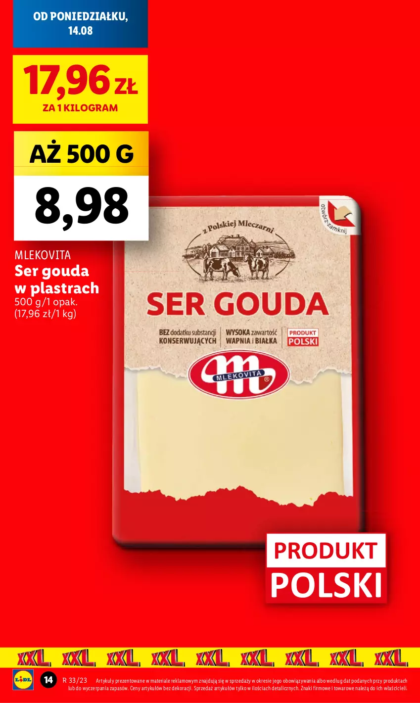 Gazetka promocyjna Lidl - GAZETKA - ważna 14.08 do 19.08.2023 - strona 18 - produkty: Gouda, Gra, Ser