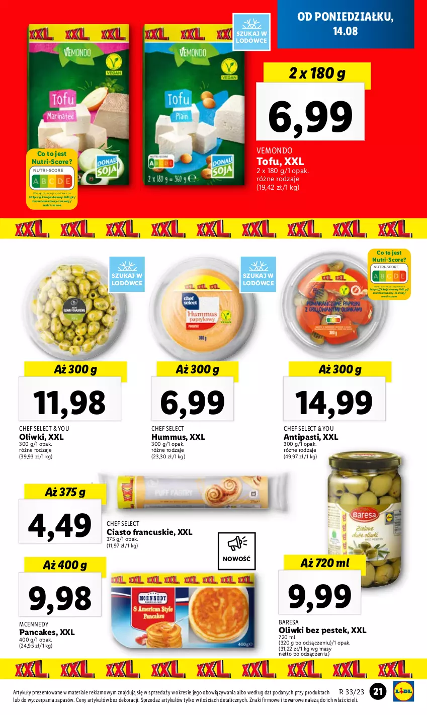 Gazetka promocyjna Lidl - GAZETKA - ważna 14.08 do 19.08.2023 - strona 25 - produkty: Hummus, Mus, Oliwki, Stek, Tofu, Wazon