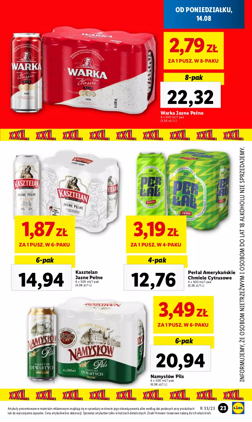 Gazetka promocyjna Lidl - GAZETKA - ważna 14.08 do 19.08.2023 - strona 27 - produkty: Kasztelan, Perła