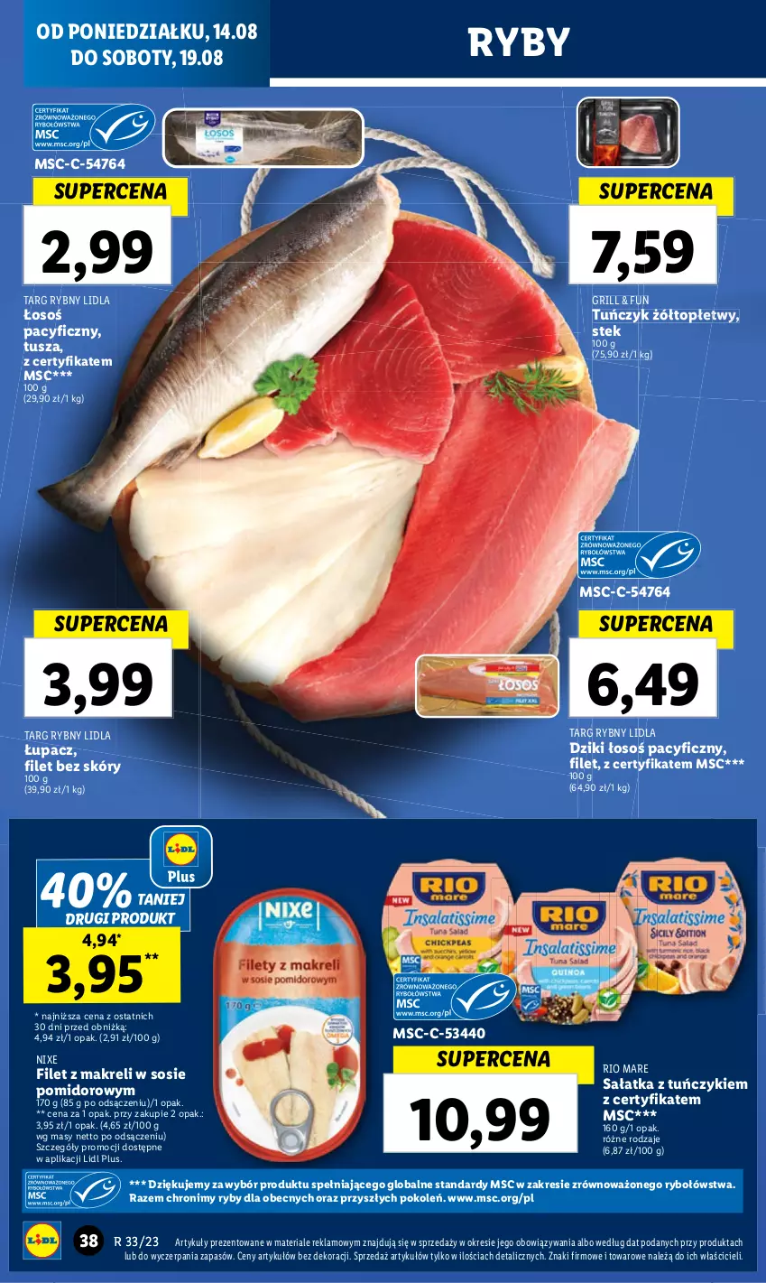 Gazetka promocyjna Lidl - GAZETKA - ważna 14.08 do 19.08.2023 - strona 44 - produkty: Sos, Stek, Top