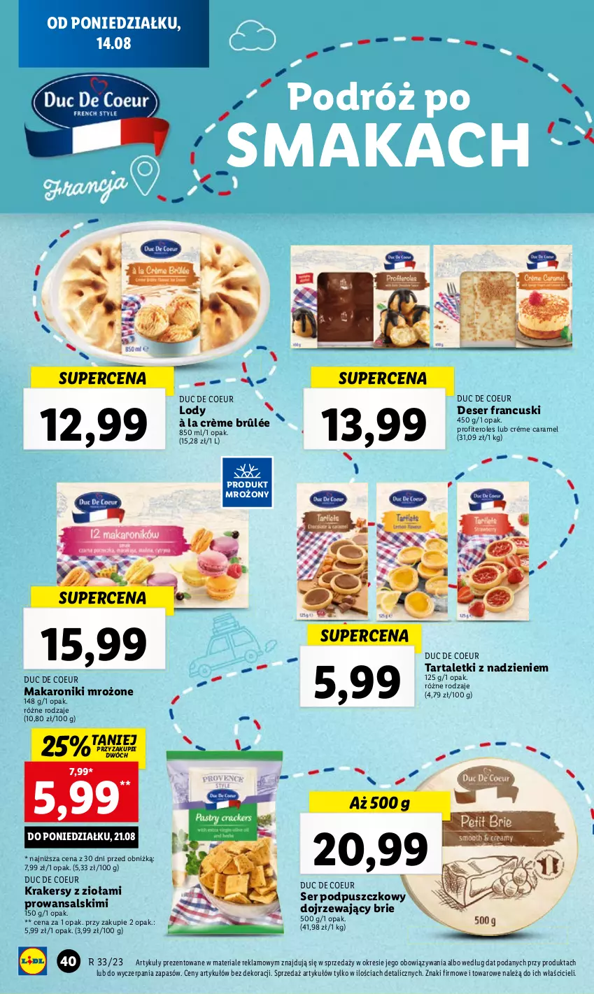 Gazetka promocyjna Lidl - GAZETKA - ważna 14.08 do 19.08.2023 - strona 46 - produkty: Krakersy, Lody, Ser