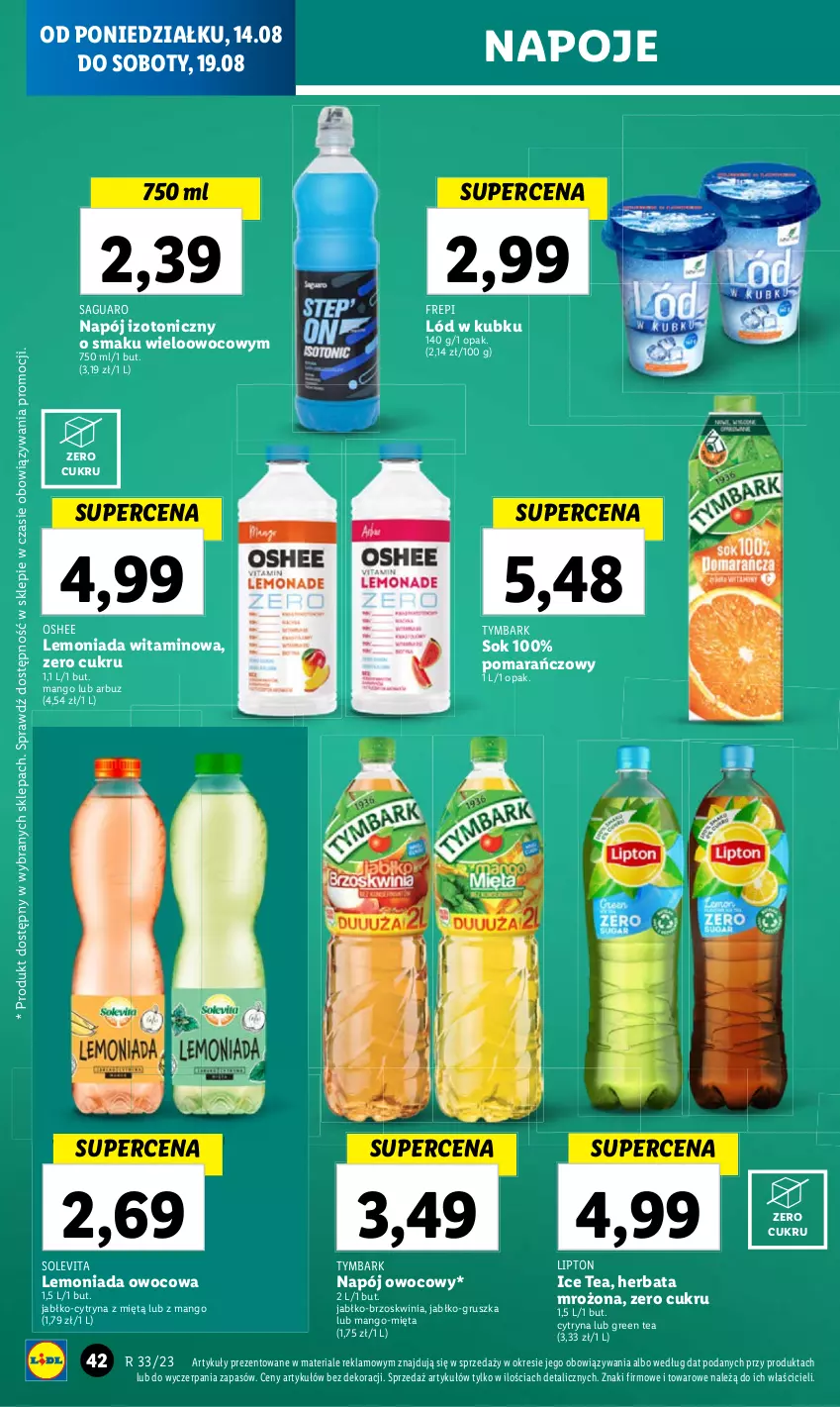 Gazetka promocyjna Lidl - GAZETKA - ważna 14.08 do 19.08.2023 - strona 48 - produkty: Lemoniada