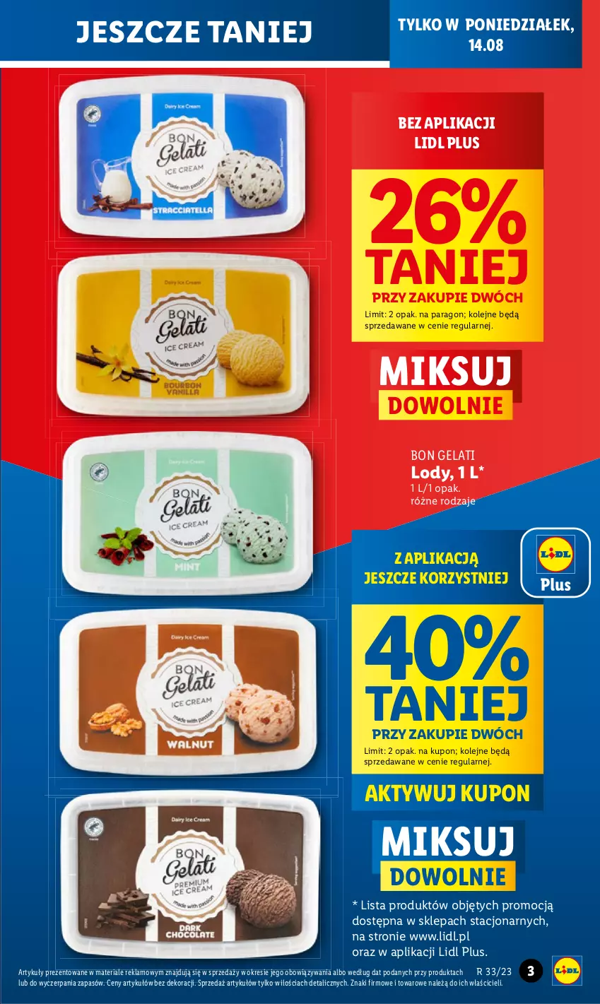 Gazetka promocyjna Lidl - GAZETKA - ważna 14.08 do 19.08.2023 - strona 5 - produkty: Lody