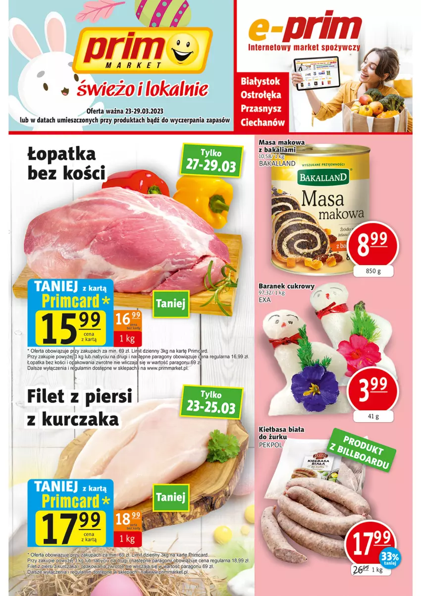 Gazetka promocyjna Prim Market - ważna 23.03 do 29.03.2023 - strona 1 - produkty: Kurczak, Pekpol
