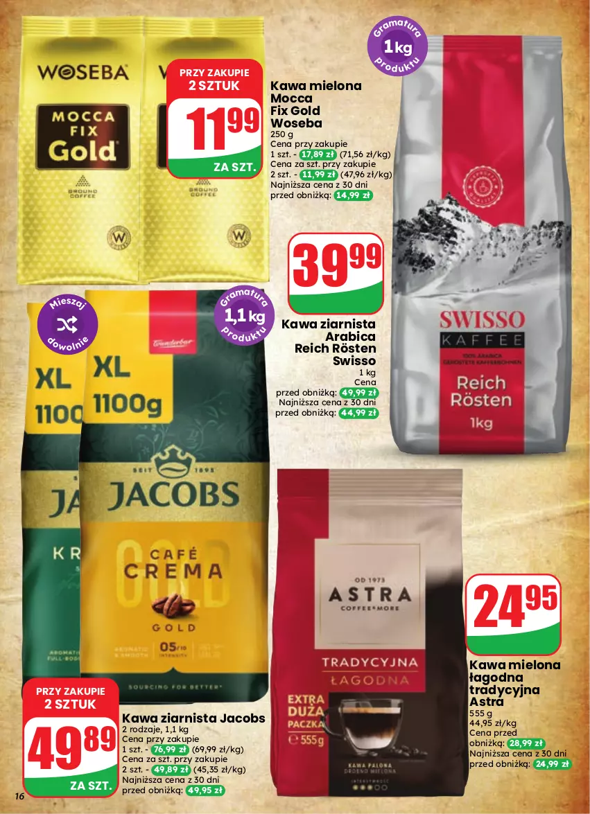 Gazetka promocyjna Dino - Gazetka 39 / 2026 - ważna 23.09 do 29.09.2026 - strona 16 - produkty: BIC, Jacobs, Kawa, Kawa mielona, Kawa ziarnista, Mocca Fix Gold, Woseba