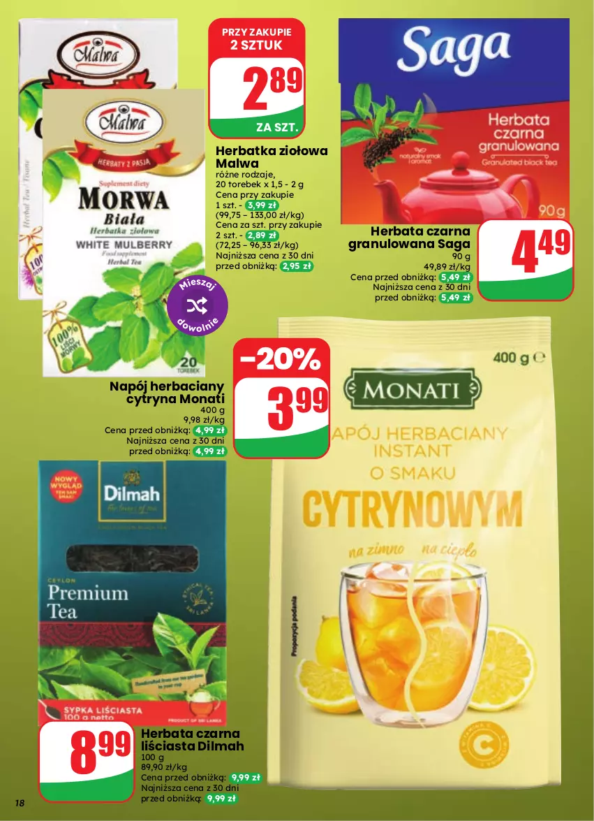 Gazetka promocyjna Dino - Gazetka 39 / 2026 - ważna 23.09 do 29.09.2026 - strona 18 - produkty: Dilmah, Gra, Herbata, Herbata czarna, Napój, Saga