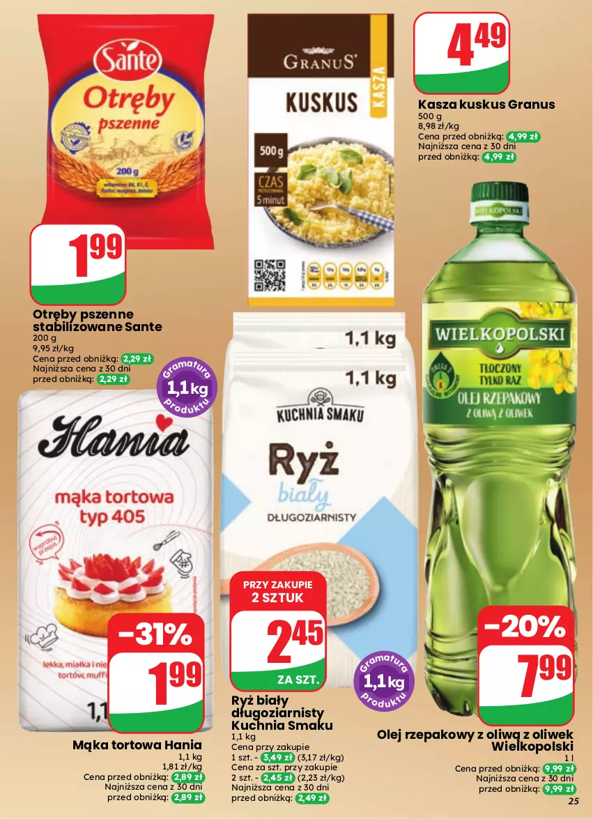 Gazetka promocyjna Dino - Gazetka 39 / 2026 - ważna 23.09 do 29.09.2026 - strona 25 - produkty: Gra, Kasza, Kuchnia, Kuskus, Mąka, Mąka tortowa, Olej, Olej rzepakowy, Ryż, Ryż biały, Sante