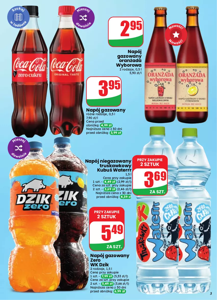 Gazetka promocyjna Dino - Gazetka 39 / 2026 - ważna 23.09 do 29.09.2026 - strona 3 - produkty: Kubuś, Kubuś Waterrr, Napój, Napój gazowany, Napój niegazowany, Oranżada, Wyborowa