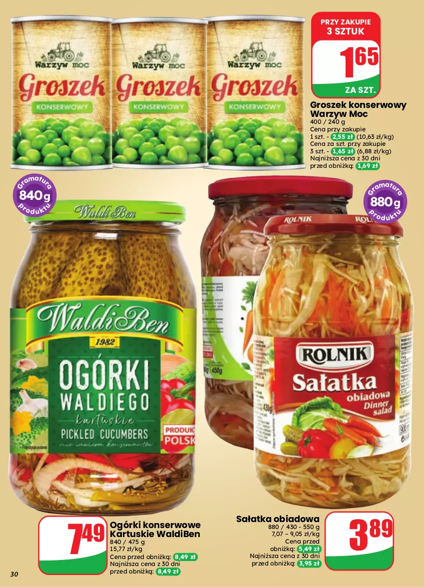 Gazetka promocyjna Dino - Gazetka 39 / 2026 - ważna 23.09 do 29.09.2026 - strona 30 - produkty: Groszek, Ogórki konserwowe, Sałat, Sałatka, Ser