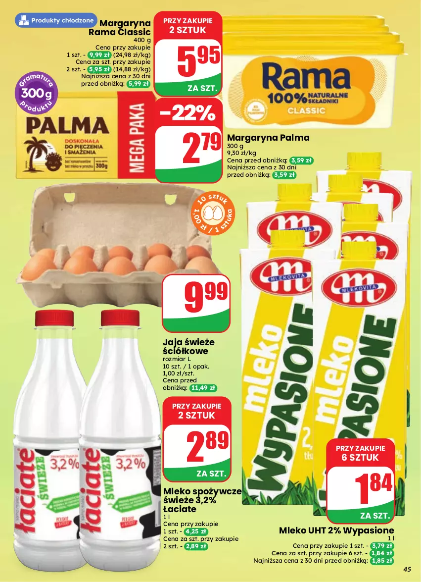 Gazetka promocyjna Dino - Gazetka 39 / 2026 - ważna 23.09 do 29.09.2026 - strona 45 - produkty: Jaja, Margaryna, Mleko, Palma, Rama